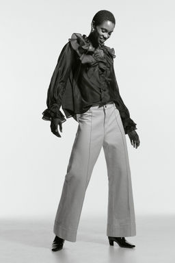 H&M - Women White Wide High Ankle Jeans