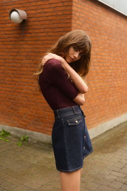 H&M - Women Blue A-Line Denim Mini Skirt