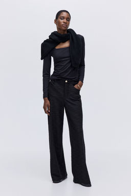 H&M - Women Black Boucl Trousers