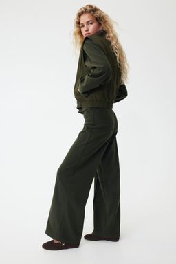 H&M - Women Green Crease-Leg Trousers