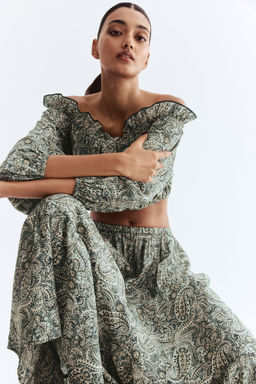 H&M - Women Green Fla Skirt