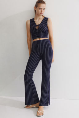 H&M - Women Blue Fla Jersey Trousers