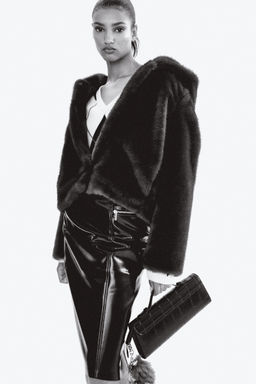 H&M - Women Black Coated Pencil Skirt
