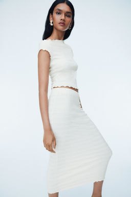 H&M - Women White Smocked Skirt