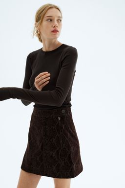 H&M - Women Brown Denim Mini Skirt