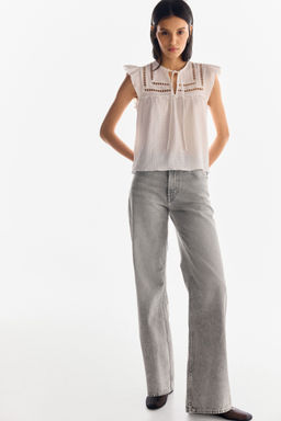 H&M - Women Grey Wide High Jeans