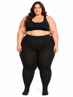 Secrets By ZeroKaata - Women's Plus Size High Waist Fleece Winter Fur Stockings