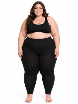 Secrets By ZeroKaata - Women's Plus Size Solid Fur Ankle Length Stocking