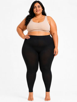 Secrets By ZeroKaata - Women's Plus Size Stretchable Translucent Winter Semi-Sheer Tights