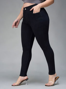 Miss Chase - A+ Curve Collection Plus Size Black Skinny High Rise Denim Jeans