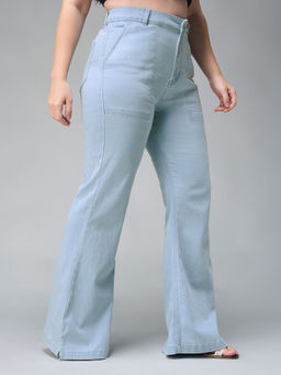 Miss Chase - A+ Curve Collection Plus Size Light Blue Bootcut High rise Denim Jeans