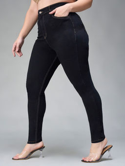 Miss Chase - A+ Curve Collection Plus Size Black Skinny High Rise Denim Jeans