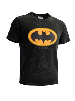 The Indian Garage Co - Men Black Boxy Fit Batman Printed Crew Neck T-Shirt