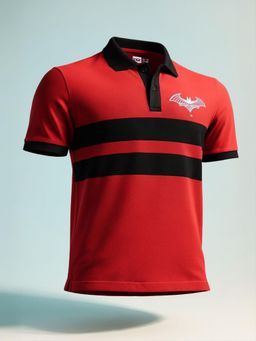 The Indian Garage Co - Men Red Regular Fit Batman Printed Polo T-Shirt