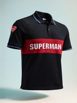 The Indian Garage Co - Men Black Regular Fit Printed Polo T-Shirt