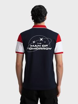 The Indian Garage Co - Men Navy Blue Regular Fit Graphic Polo T-Shirt