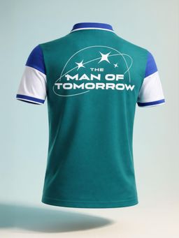 The Indian Garage Co - Men Teal Regular Fit Graphic Polo T-Shirt