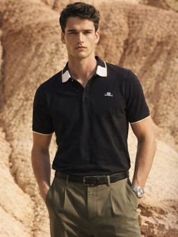 The Indian Garage Co - Men Black Regular Fit Polo T-Shirt