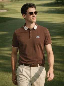 The Indian Garage Co - Men Brown Regular Fit Polo T-Shirt