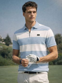 The Indian Garage Co - Men Regular Fit Striped Polo T-Shirt