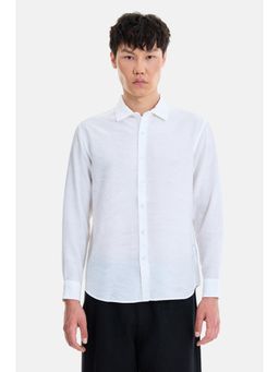 Snitch - White Full Sleeves Regular Casual Shirt for Men