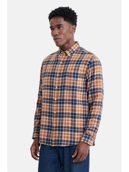 Snitch - Brown Checks Full Sleeves Regular Casual Shirt for Men
