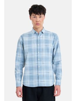 Snitch - Blue Checks Full Sleeves Regular Casual Shirt for Men