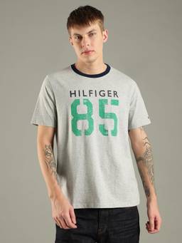 Tommy Hilfiger - Letter Grey Regular Fit Cotton T-Shirt