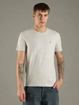 Tommy Hilfiger - Grey Slim Fit Cotton Blend T-Shirt