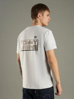 Tommy Hilfiger - Grey Printed Relaxed Fit Cotton T-Shirt