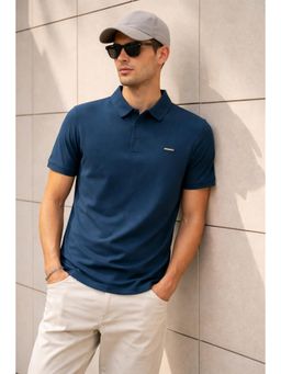 Parcel Yard - Men's Navy Blue Classic Solid Polo T-Shirt