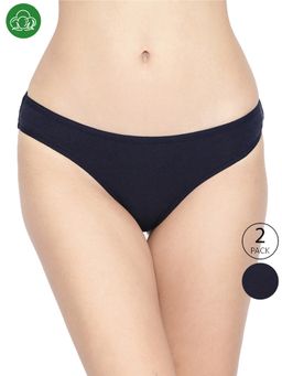 Inner Sense - Organic Cotton Antimicrobial Bikini - Navy Blue (Pack of 2)