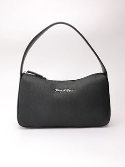 Tommy Hilfiger - Solid Black Pu Handbag