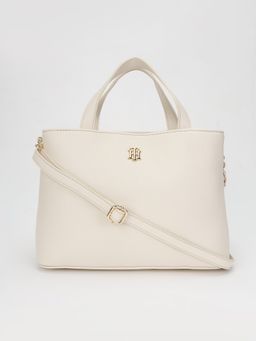 Tommy Hilfiger - Solid Beige Cotton Handbags