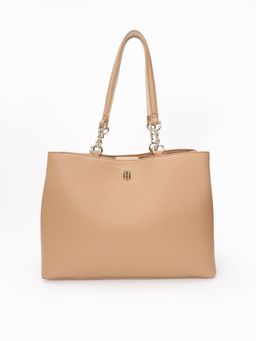 Tommy Hilfiger - Solid Beige Pu Tote Bag