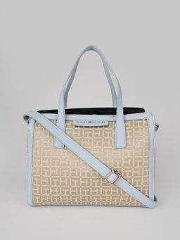 Tommy Hilfiger - Logo Beige Cotton Handbags