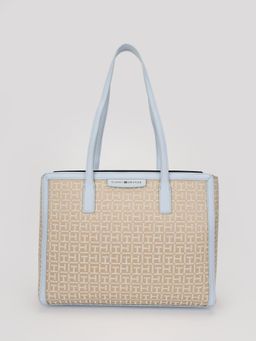Tommy Hilfiger - Logo Beige Polyester Tote Bag