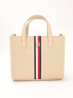 Tommy Hilfiger - Solid Beige Nylon Handbag