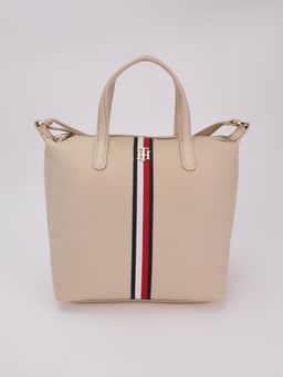 Tommy Hilfiger - Solid Beige Nylon Handbag