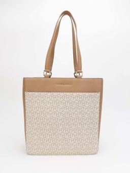Tommy Hilfiger - Logo Beige Polyester Tote Bag
