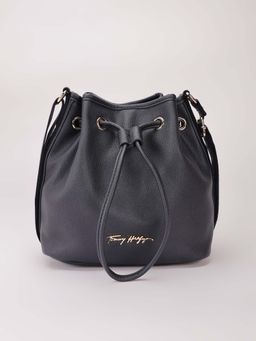 Tommy Hilfiger - Solid Blue Pu Bucket Bag