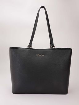 Tommy Hilfiger - Solid Black Pu Tote Bag