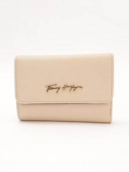 Tommy Hilfiger - Solid Beige Pu Tri-Fold Wallet