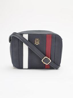 Tommy Hilfiger - Striped Blue Pu Sling Bag
