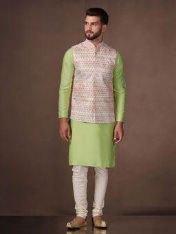 KISAH - Men Multi Kurta Jacket Churidar (Set of 3)