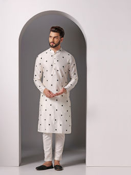 KISAH - Men Cream Kurta Trouser (Set of 2)