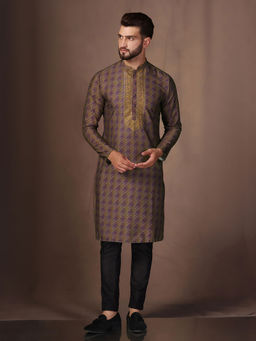 KISAH - Men Purple Kurta Trouser (Set of 2)