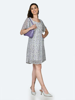 Zink London - Womens White Printed Mini Dress