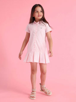 U.S. POLO ASSN. - Pink Solid Shirt Dress