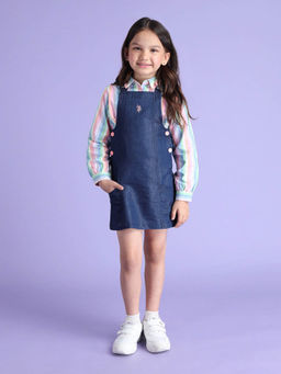 U.S. POLO ASSN. - Blue Corduroy Dungree Dress